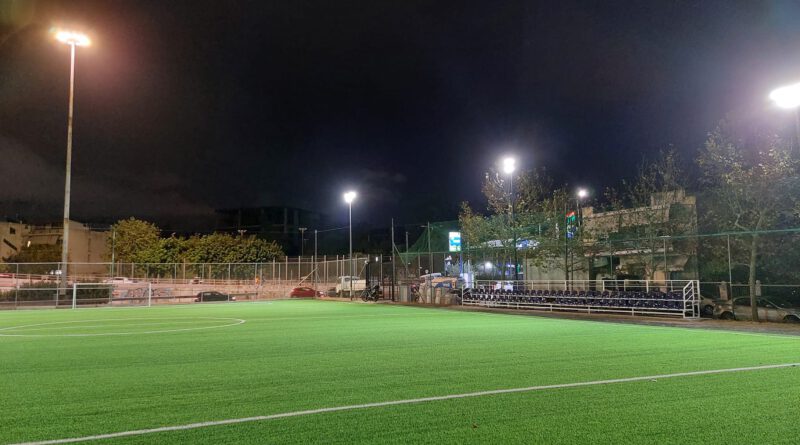 Σύγχρονος φωτισμός με προβολείς τύπου led, στο νέο δημοτικό γήπεδο “Γ. Παυλάκης” της Νέας Χαλκηδόνας