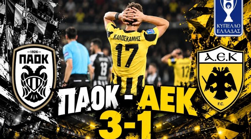 🔴LIVE ΠΑΟΚ – ΑΕΚ 3-1 | Τσάμπα ήττα, πλήρωσε τα λάθη της | Ωρα για ΑΕΚ μέσα από το web tv & radio