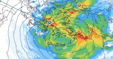 Καιρός: Ισχυρές βροχές και θυελλώδεις άνεμοι – Στο επίκεντρο η Εύβοια