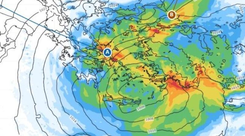 Καιρός: Ισχυρές βροχές και θυελλώδεις άνεμοι – Στο επίκεντρο η Εύβοια